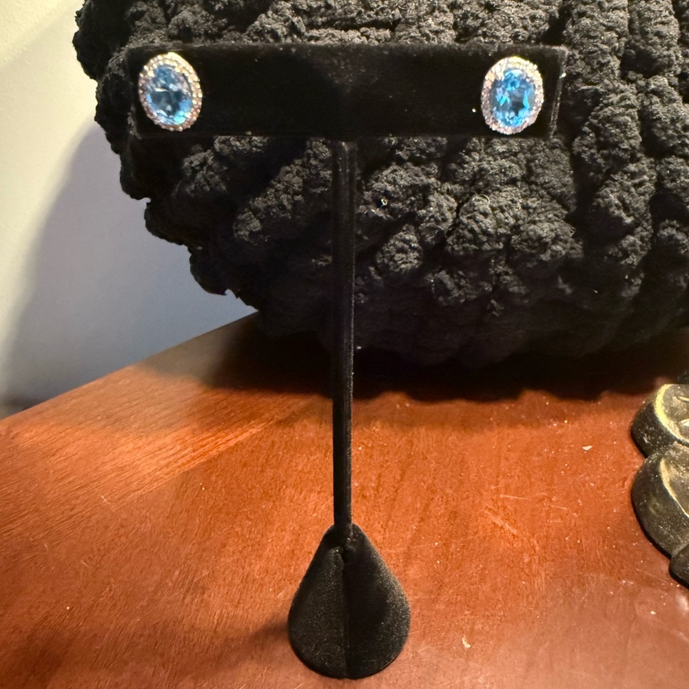 Elegant Blue Gemstone Earrings